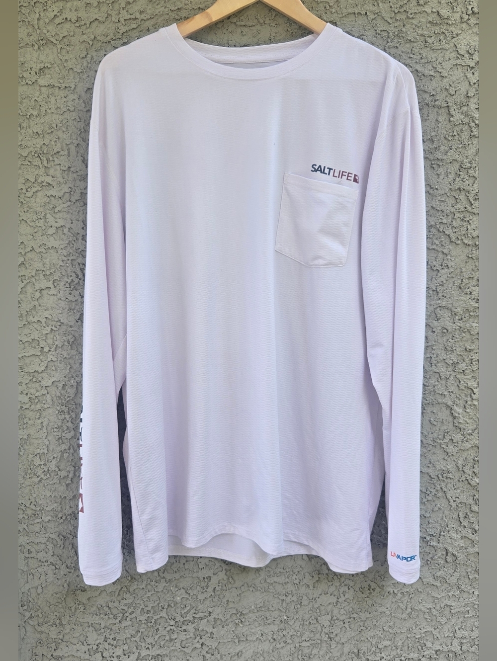 Salty Crew Salt Life UVAPOR Men's Long Sleeve Pocket Tee - White